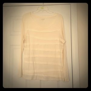 Loft Cream LS Knit Top Size XL